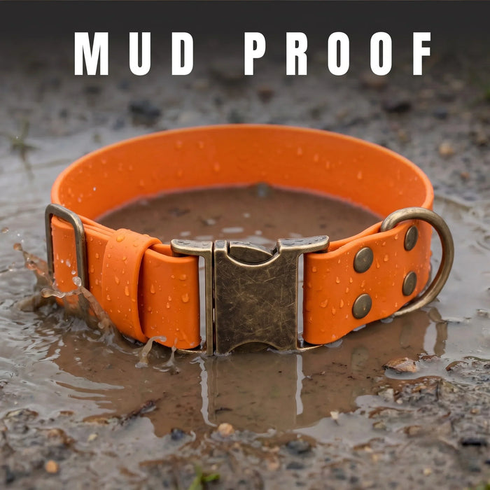 Burnt Orange 38mm Wide Waterproof Biothane Metal Clasp Dog Collar