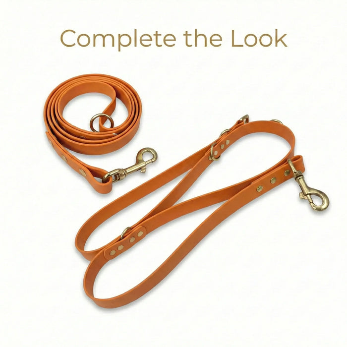 Burnt Orange 38mm Wide Waterproof Biothane Metal Clasp Dog Collar