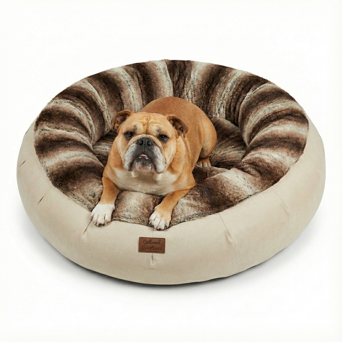 Brown Luxury Deluxe Donut Dog Bed