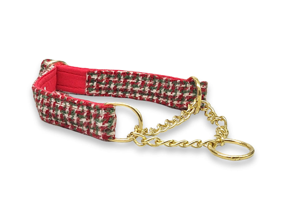 Christmas Houndstooth - Martingale / Half Choke Luxury Dog Collar