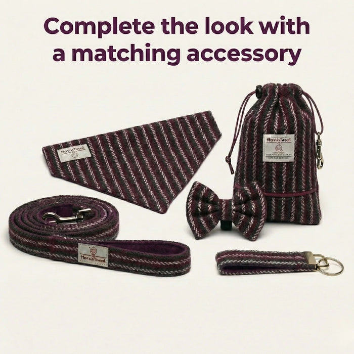 Christmas Multi Check Harris Tweed Dog Collar