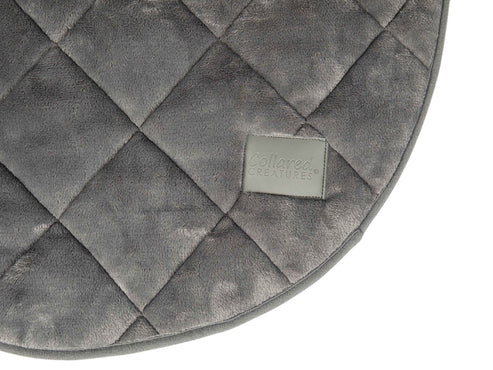 Collared Creatures - Luxury Grey Quilted Cave Bed Dog Blanket
