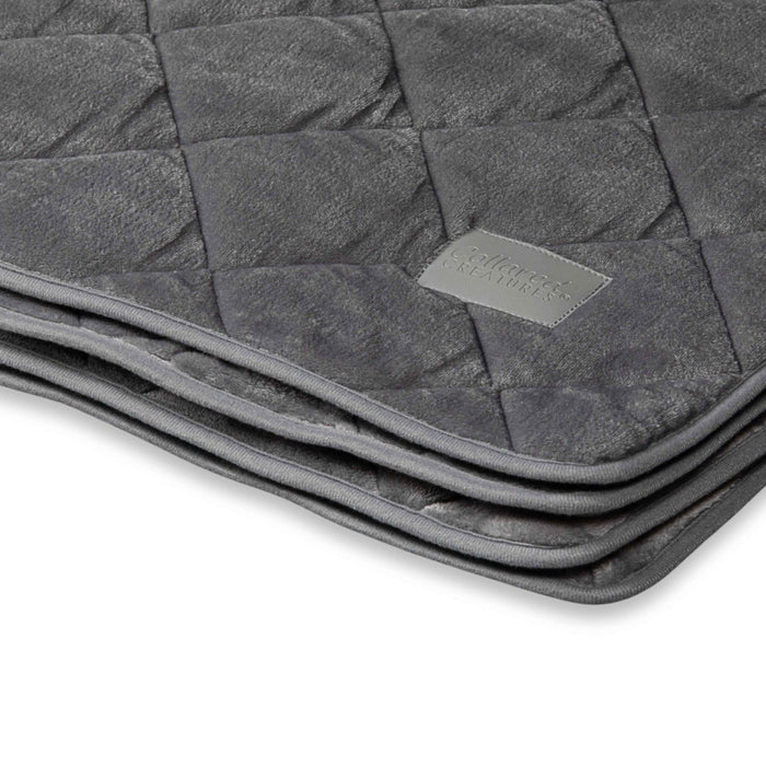 Luxury Grey Quilted Dog Blanket - Sofa Throw