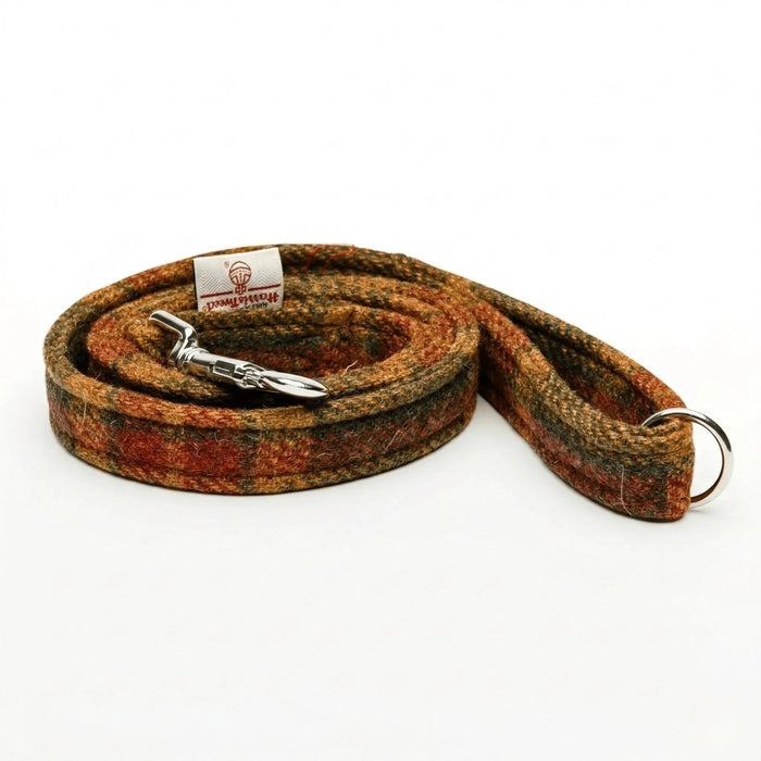 Autumnal Check Luxury Harris Tweed Dog Lead