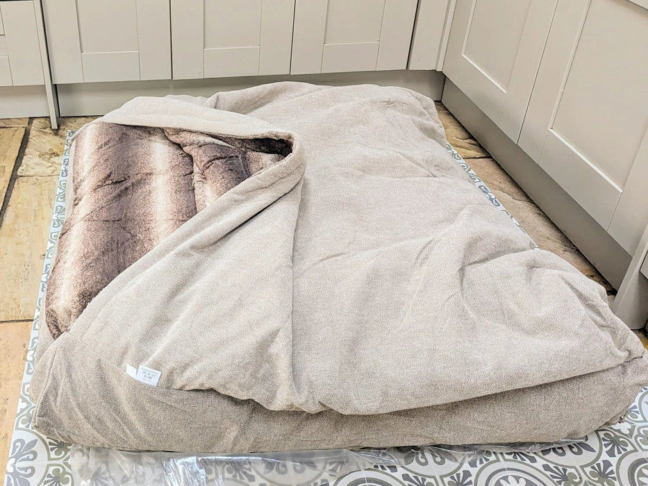 Collared Creatures Beds Collared Creatures - Beige Luxury Dog Snuggle Bed / Snuggle Sack /Sleeping Sack Luxury Dog Bed
