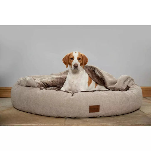 Collared Creatures Beds Collared Creatures - Luxury Cocoon Cushion Round Dog Bed - Beige