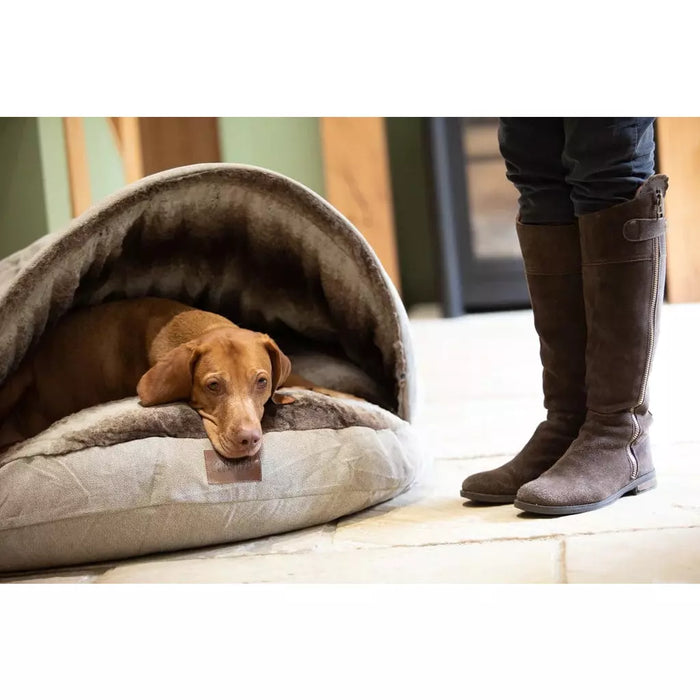 Collared Creatures Beds Collared Creatures - The Luxury Cave Dog Bed -  Beige