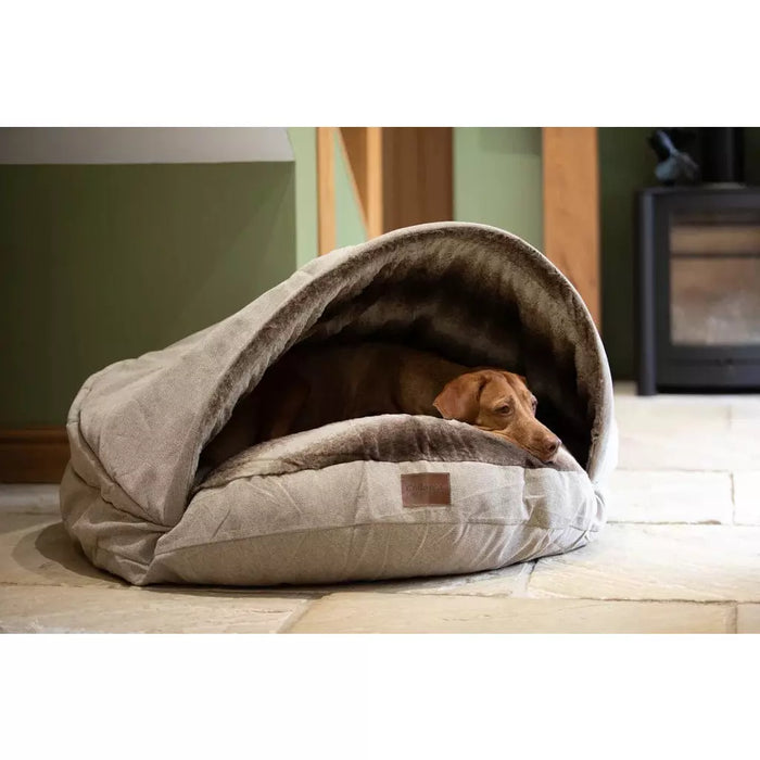 Collared Creatures Beds Collared Creatures - The Luxury Cave Dog Bed -  Beige
