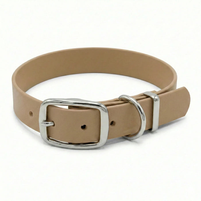 Beige Waterproof Biothane Buckle Dog Collar