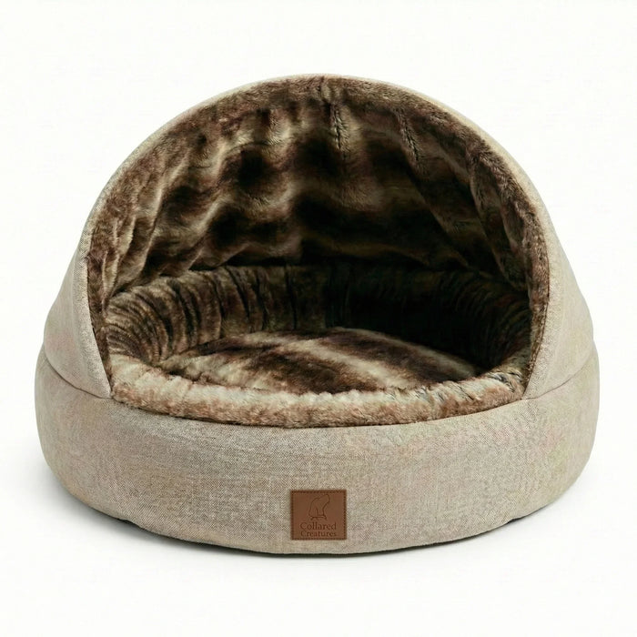 Beige Deluxe Comfort Cocoon Dog Bed