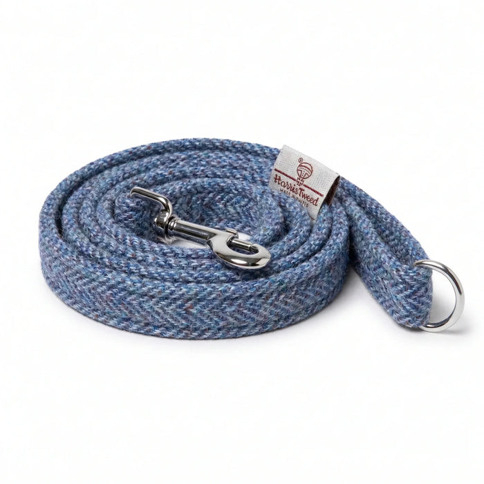 Blue Herringbone Luxury Harris Tweed Dog Lead