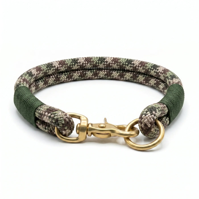Camouflage Handmade Rope Dog Collar with whipping
