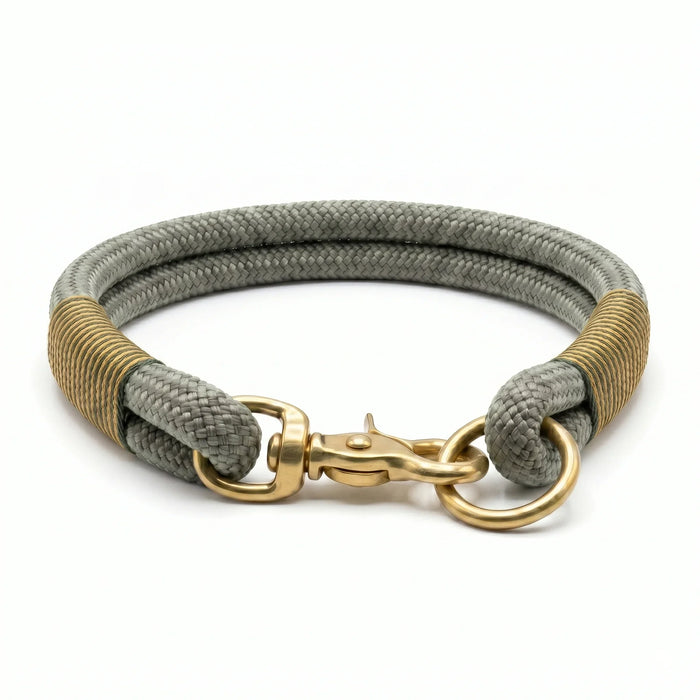 Country Green Handmade Rope Dog Collar with whipping