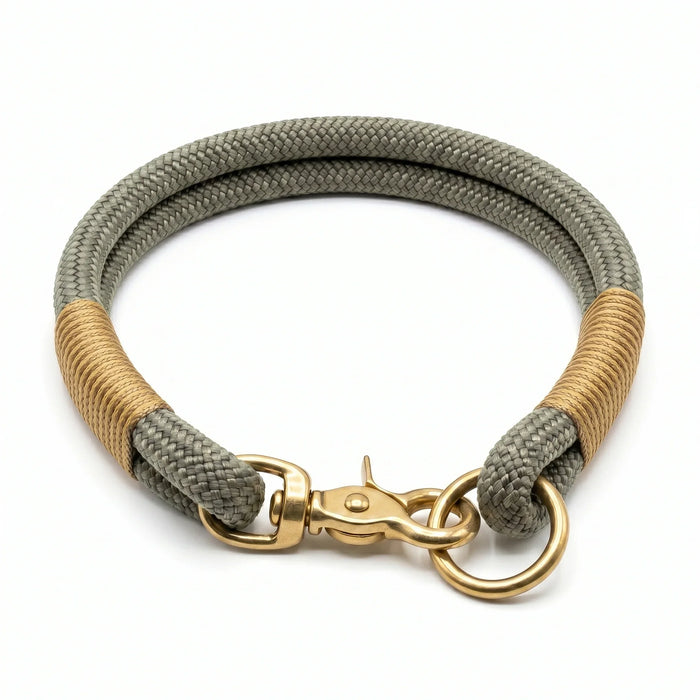 Country Green Handmade Rope Dog Collar with whipping