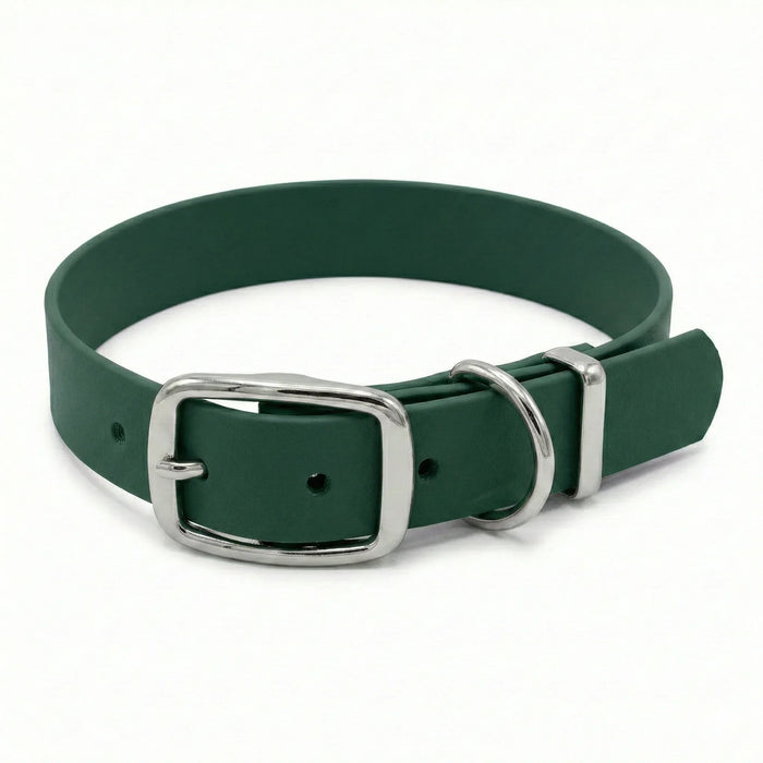 Dark Green Waterproof Biothane Buckle Dog Collar