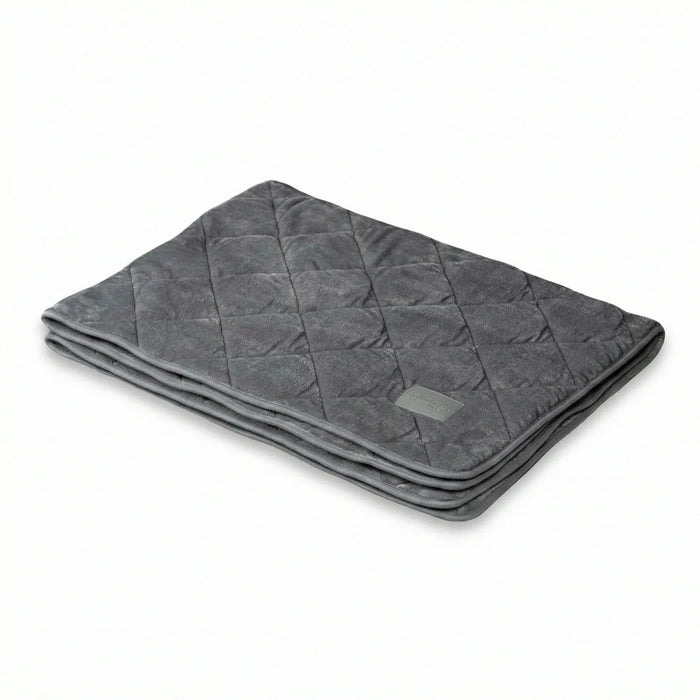 Luxury Grey Quilted Dog Blanket - Sofa Throw