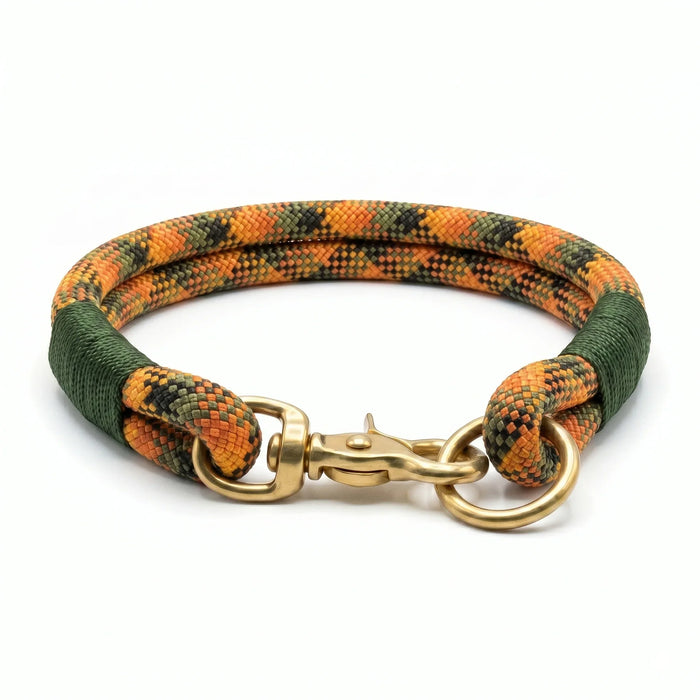 Maple Syrup Handmade Rope Dog Collar with whipping