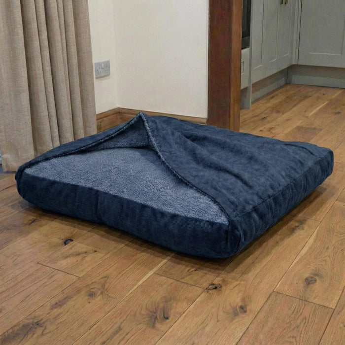 Marseille Hummingbird  Navy Luxury Dog Snuggle Bed - Snuggle Sack