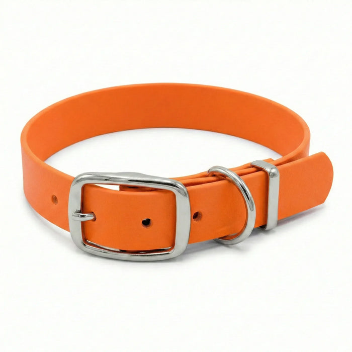 Neon Orange Waterproof Biothane Buckle Dog Collar