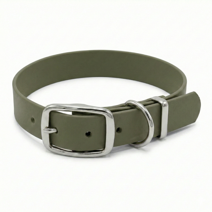 Olive Waterproof Biothane Buckle Dog Collar