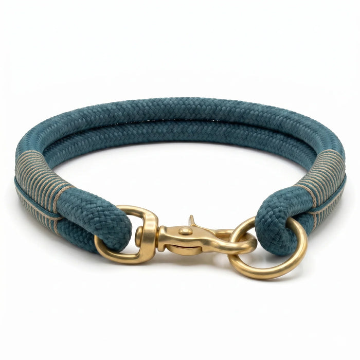 Seaweed Handmade Rope Dog Collar with whipping