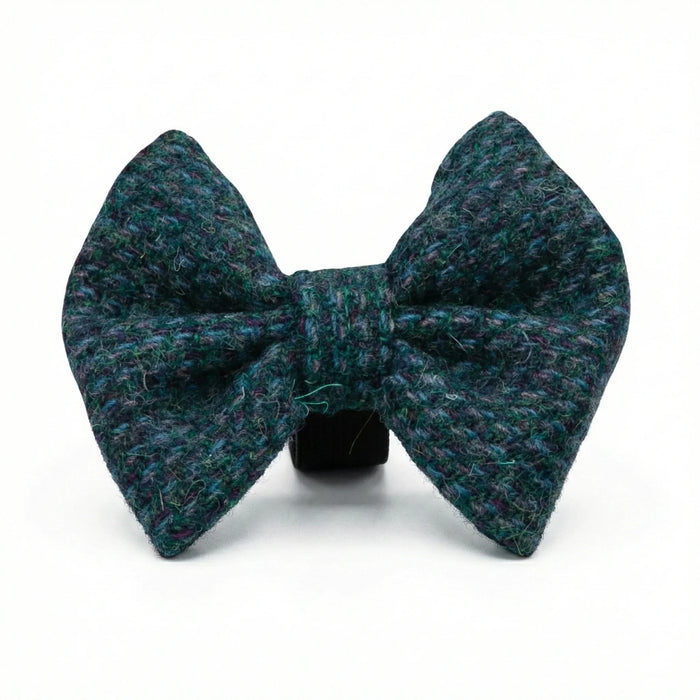 Teal with a Touch of Blue Luxury Harris Tweed Dog Bow Tie