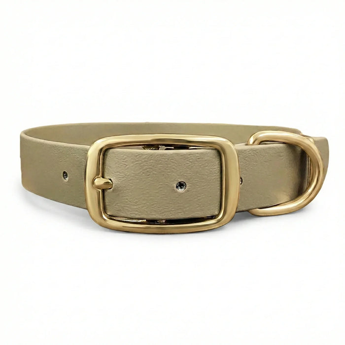 Beige Waterproof Biothane Buckle Dog Collar