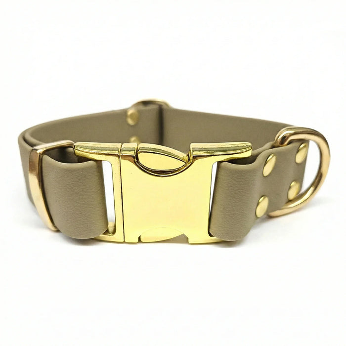 Beige Waterproof Biothane Metal Clasp Dog Collar
