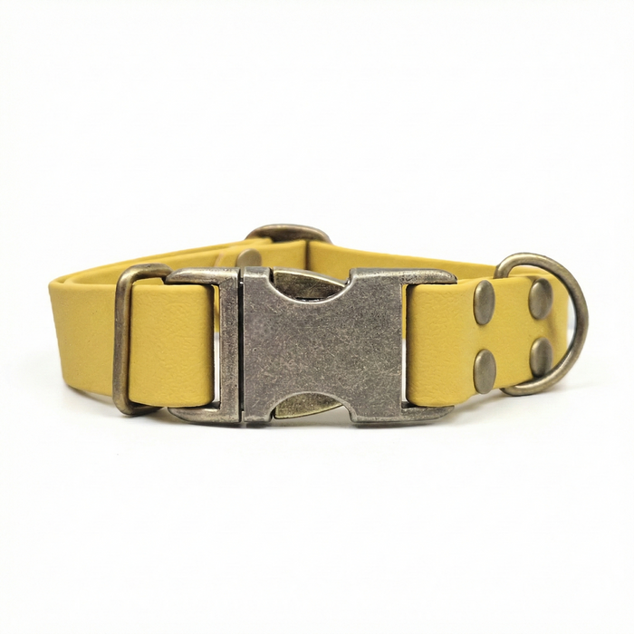 Mustard Waterproof Biothane Metal Clasp Dog Collar