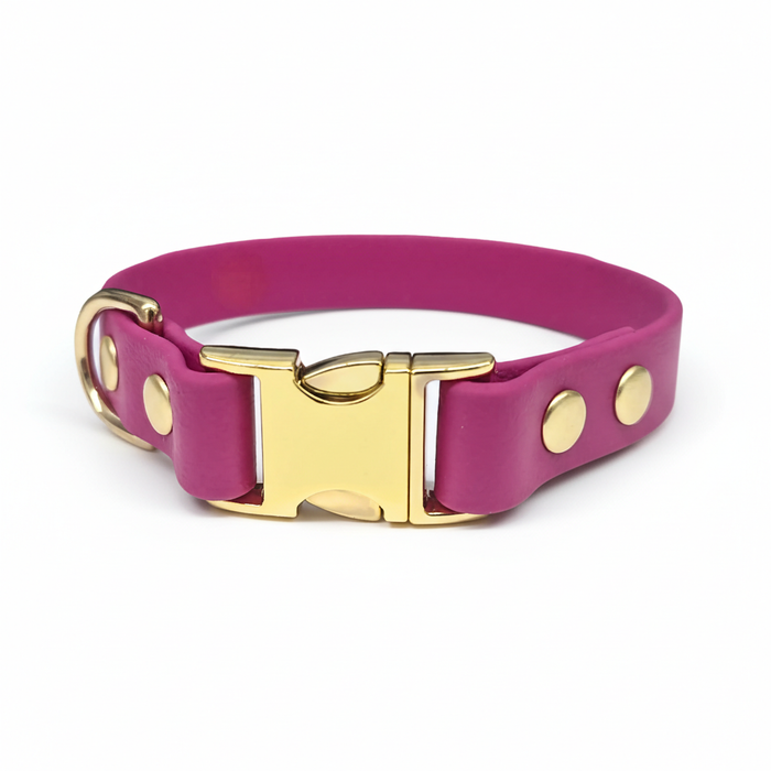 Magenta Small Breed Waterproof Biothane Dog Collar 21cm to 28cm Neck