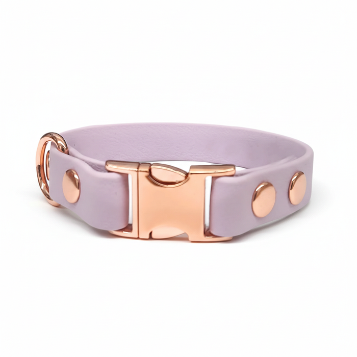 Pastel Pink Small Breed Waterproof Biothane Dog Collar 21cm to 28cm Neck