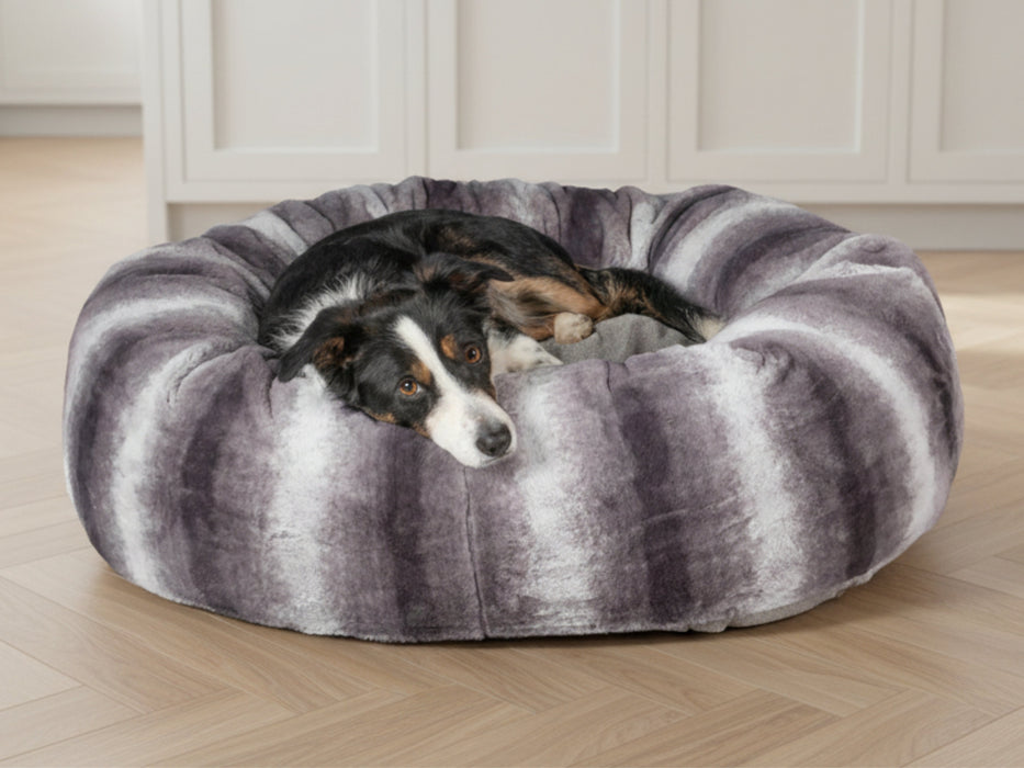 Grey Luxury Deluxe Donut Dog Bed