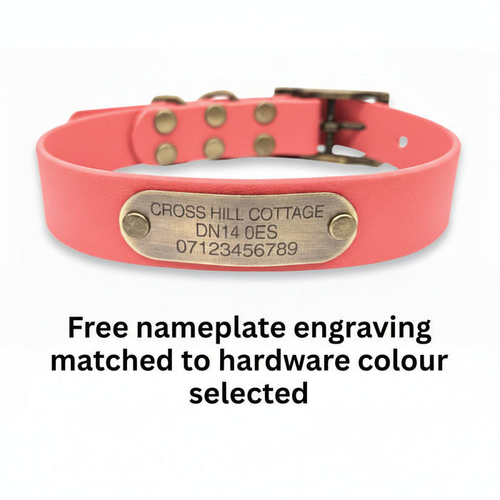 Coral Waterproof Biothane Buckle Dog Collar
