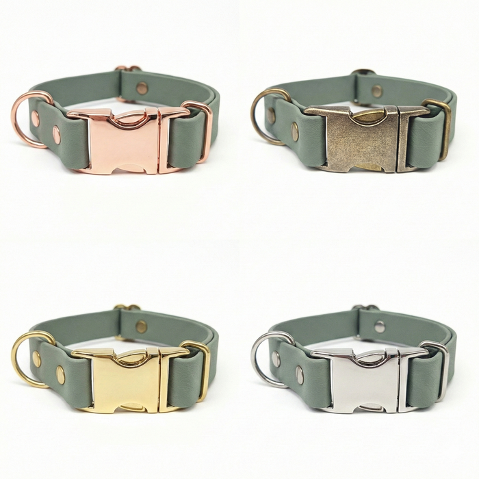 Country Green Waterproof Biothane Metal Clasp Dog Collar