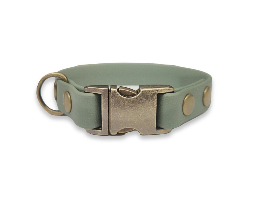 Country Green Small Breed Waterproof Biothane Dog Collar 21cm to 28cm Neck