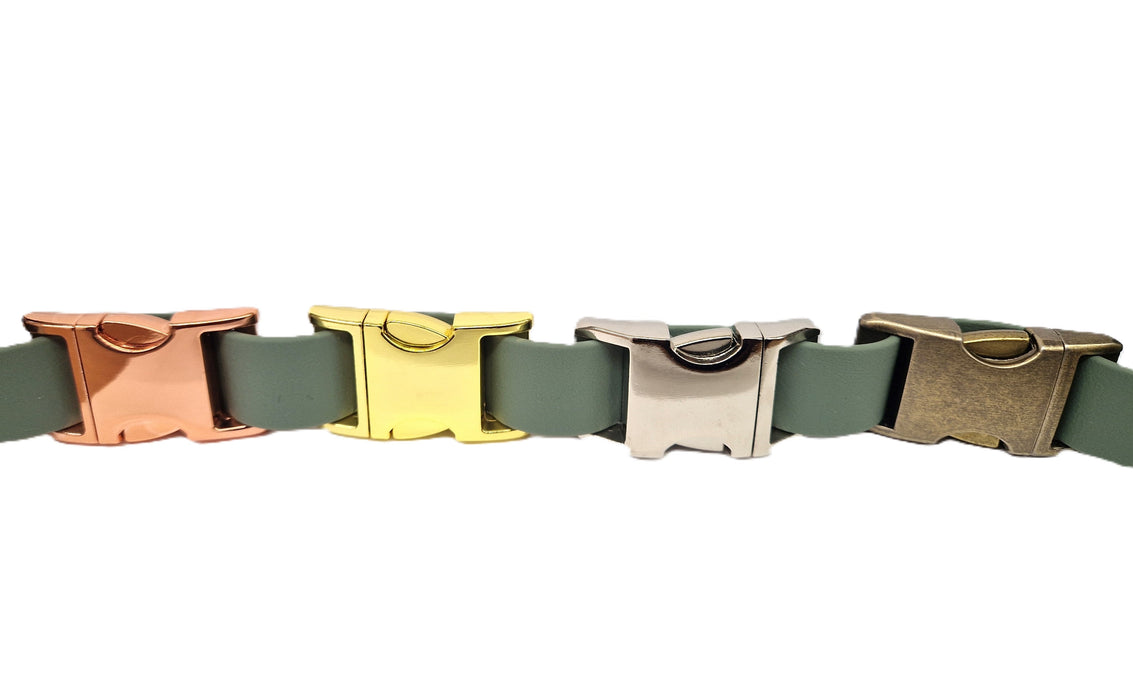Country Green Small Breed Waterproof Biothane Dog Collar 21cm to 28cm Neck