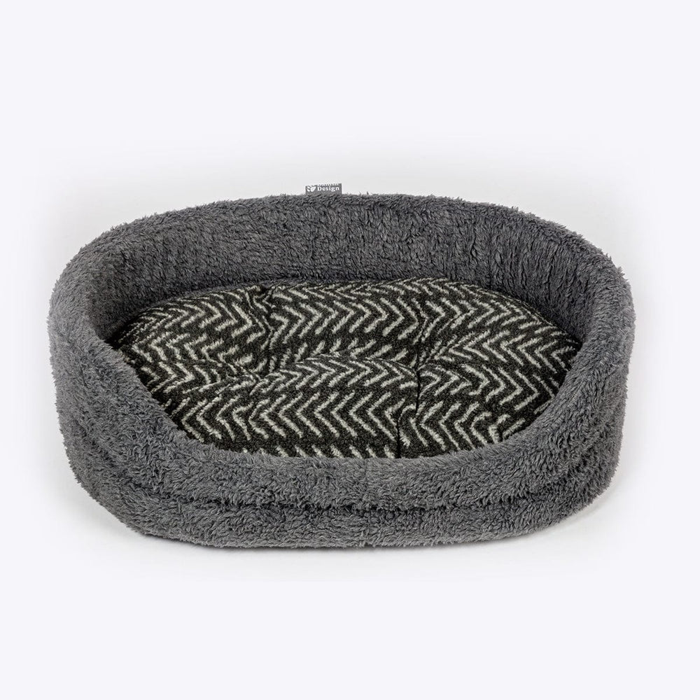 Danish Design Beds S (61cm - 24") / Charcoal Grey Sherpa Fleece Slumber Dog Bed