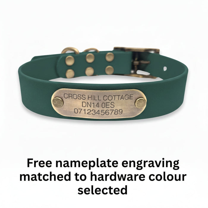 Dark Green Waterproof Biothane Buckle Dog Collar