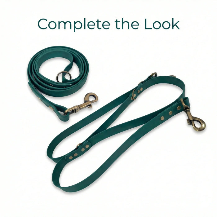 Dark Green Waterproof Biothane Metal Clasp Dog Collar