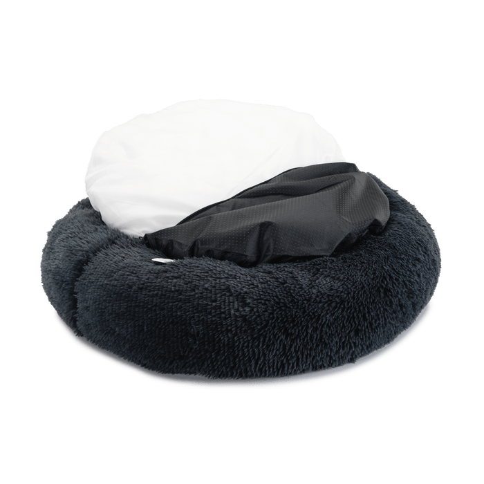 The Donut - Eco Friendly Luxury Calming Donut Dog Bed, Dark Grey