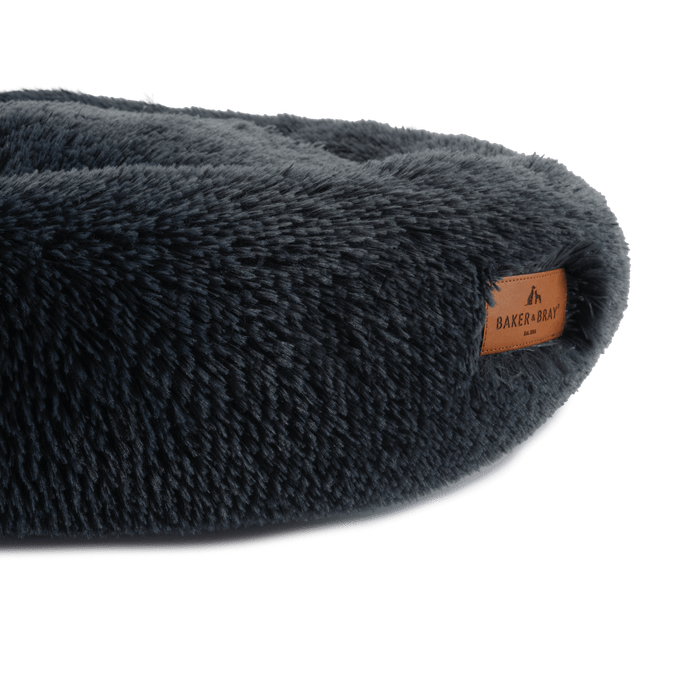 The Donut - Eco Friendly Luxury Calming Donut Dog Bed, Dark Grey