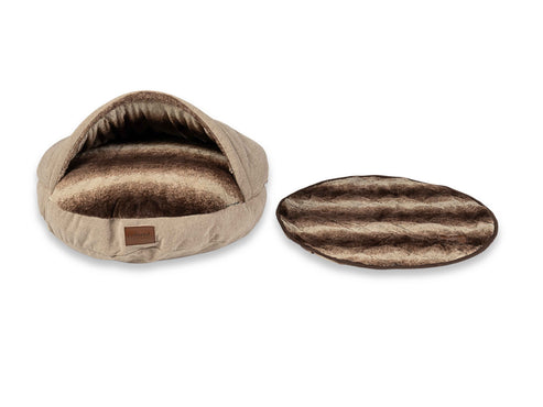 Collared Creatures - Luxury Brown Faux Fur Cave Bed Dog Blanket