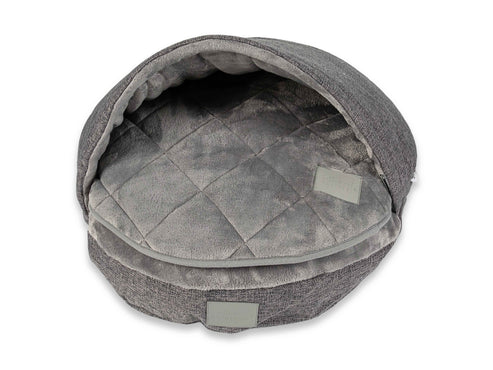 Collared Creatures - Luxury Grey Quilted Cave Bed Dog Blanket