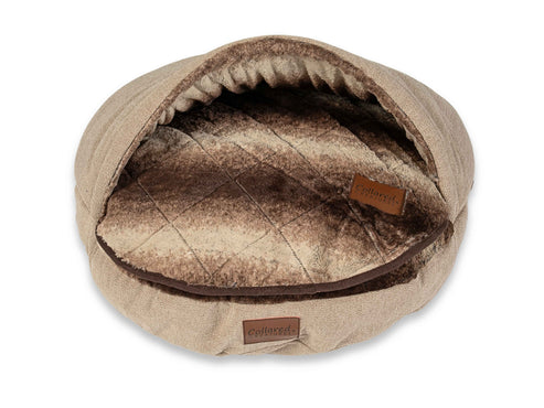 Collared Creatures - Luxury Brown Faux Fur Cave Bed Dog Blanket