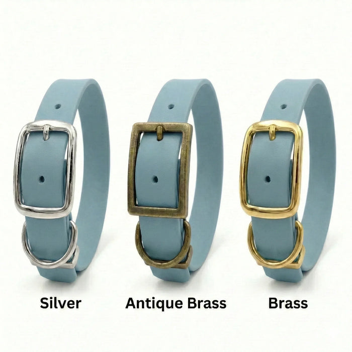 Duck Egg Blue Waterproof Biothane Buckle Dog Collar