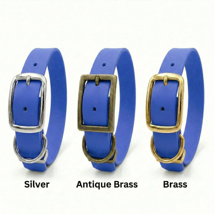 Electric Blue Waterproof Biothane Buckle Dog Collar