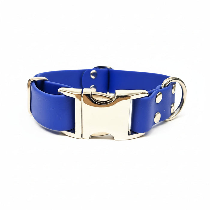 Electric Blue Waterproof Biothane Metal Clasp Dog Collar