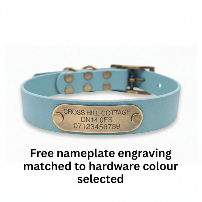 Duck Egg Blue Waterproof Biothane Buckle Dog Collar
