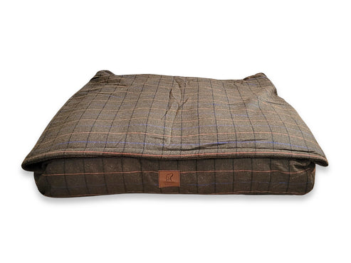 Collared Creatures - Green Tweed Luxury Dog Snuggle Bed / Snuggle Sack /Sleeping Sack Luxury Dog Bed