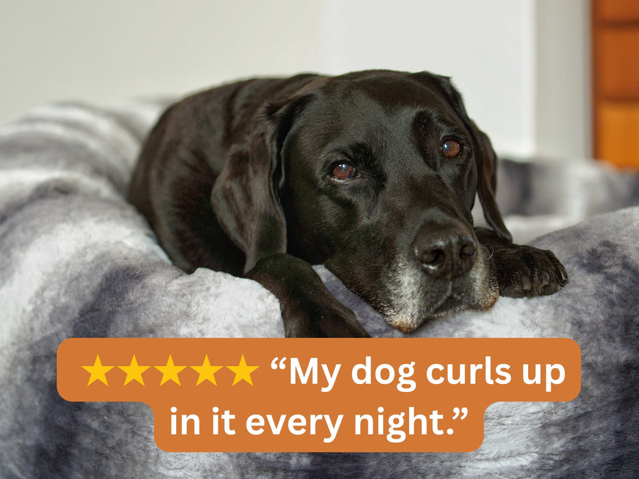Grey Luxury Deluxe Donut Dog Bed